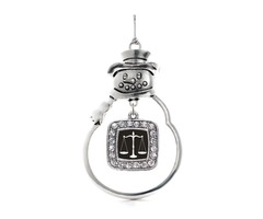Shop for Scale Of Justice Square Charm Christmas / Holiday Ornament | free-classifieds-usa.com - 3