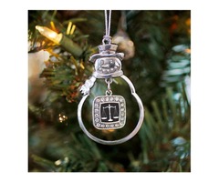 Shop for Scale Of Justice Square Charm Christmas / Holiday Ornament | free-classifieds-usa.com - 4