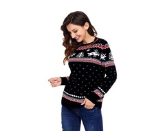 2019 HESSZ Black Christmas Reindeer Knit Sweater Winter Jumper  | free-classifieds-usa.com - 3