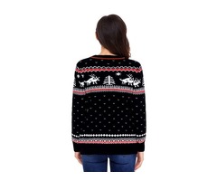 2019 HESSZ Black Christmas Reindeer Knit Sweater Winter Jumper  | free-classifieds-usa.com - 4