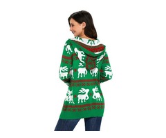2019 New Fashion Christmas Reindeer Knit Green Hooded Sweater  | free-classifieds-usa.com - 2