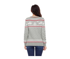 Top Selling Ladies Gray Christmas Reindeer Knit Sweater Winter Jumper  | free-classifieds-usa.com - 4