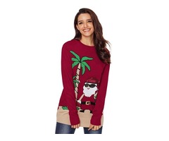 New Stylish Women Winter Hot Selling Beach Coconut Tree Knitted Santa Sweater 2019 | free-classifieds-usa.com - 2
