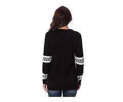 Fashionable Pullover Reindeer Jump Over Black Christmas Women Sweater | free-classifieds-usa.com - 4