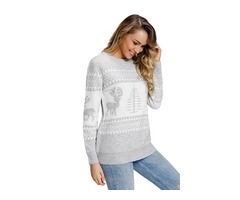 2019 Popular Women Grey White Reindeer and Christmas Tree Sweater | free-classifieds-usa.com - 2