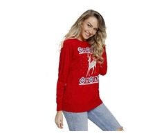 Factory Price Women Adorable Reindeer In the Snow Red Christmas Sweater | free-classifieds-usa.com - 3