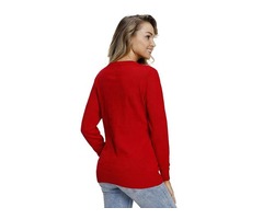 Factory Price Women Adorable Reindeer In the Snow Red Christmas Sweater | free-classifieds-usa.com - 4