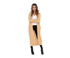 Fashion Stylish Women Winter Long Sleeve Cable Knit Maxi Sweater Cardigan With Pocket | free-classifieds-usa.com - 1
