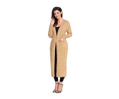 Fashion Stylish Women Winter Long Sleeve Cable Knit Maxi Sweater Cardigan With Pocket | free-classifieds-usa.com - 2