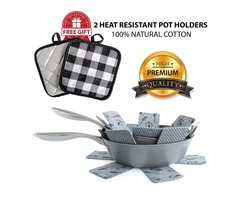 Trivet Mat Hot Pads/Pot and Pan Protectors with Free Cotton Pot Holders - New 2020 Kitchen Set | free-classifieds-usa.com - 3