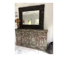  Rustic Sideboard Chest Dresser Distressed Green Sideboard 4 Door 4 Drawer Farmhouse Cabinet | free-classifieds-usa.com - 1