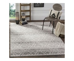 Get Adirondack Vintage Geometric Area Rug in Silver / Ivory | free-classifieds-usa.com - 1