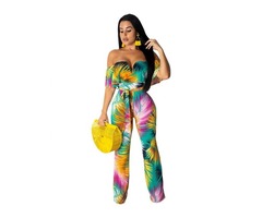 Women fashion sexy off shoulder bodysuit Summer floral dresses and jumpsuit | free-classifieds-usa.com - 2
