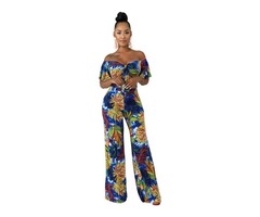 Off shoulder women fashion floral sexy jumpsuit rompers | free-classifieds-usa.com - 3