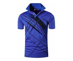 jeansian Men’s Sport Quick Dry Short Sleeves Polo Tee T-Shirt LSL226 Blue L | free-classifieds-usa.com - 1