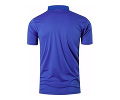 jeansian Men’s Sport Quick Dry Short Sleeves Polo Tee T-Shirt LSL226 Blue L | free-classifieds-usa.com - 2