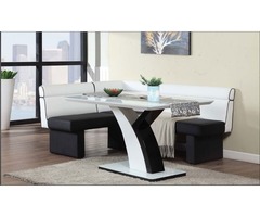 Buy Payson Casual Dining Room Set in Clear, Black & White Online | free-classifieds-usa.com - 1