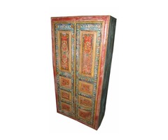 Antique Hand Painted Armoire Red Blue | free-classifieds-usa.com - 1