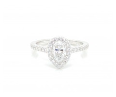  Pear Diamond Halo Engagement Ring in Platinum GIA Certified 0.71ct. D VS1 | free-classifieds-usa.com - 1