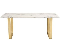 Zuo Atlas Modern Dining Table in Stone & Gold | free-classifieds-usa.com - 2