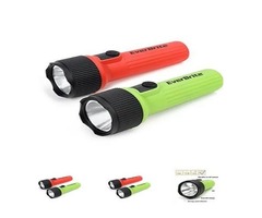 EverBrite LED Flashlight 2-Pack, Plastic Handheld Torch Light, Red/Green, 2 D Battery Included | free-classifieds-usa.com - 1