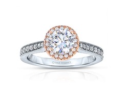 14k White Gold Round Cut Halo Diamond Engagement Ring - Rm1286rtt | free-classifieds-usa.com - 1