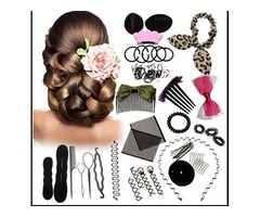 45PCS Hair Styling Kit LuckyFine Hairdresser Magic Hair Clip Styling Pads Foam Sponge Bun Donut Hair | free-classifieds-usa.com - 1