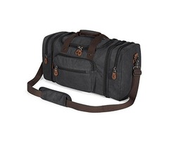 Plambag Canvas Duffle Bag for Travel, Oversized Duffel Overnight Weekend Bag(Dark Gray) | free-classifieds-usa.com - 1