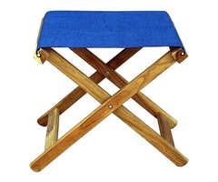 Royal Bharat Wooden Folding Footstool - Blue | free-classifieds-usa.com - 1