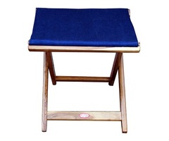 Royal Bharat Wooden Folding Footstool - Blue | free-classifieds-usa.com - 2