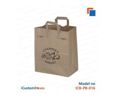 Buy Paper bags with handles at iCustomBoxes with discount | free-classifieds-usa.com - 2