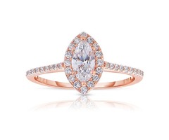 14k White Gold Marquise Cut Halo Diamond Engagement Ring - Rm1301m | free-classifieds-usa.com - 1