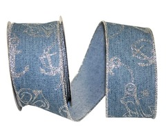 Get Anchor Denim Wired Edge Ribbon Online - The Ribbon Roll | free-classifieds-usa.com - 1