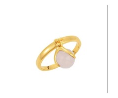 18K Yellow Vermeil Rose Chalcedony Ring Size 6 | free-classifieds-usa.com - 1