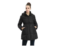 Maternity Outerwear Lily Hooded Cinch Waist Down Parka Coat | free-classifieds-usa.com - 4