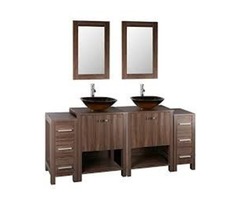 72″ Double Sink Grey Bathroom Vanity Modern Design Glass Top W/Mirror Faucet&Drain | free-classifieds-usa.com - 2