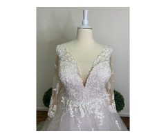 Long Sleeve Lace Champagne Wedding Dress Sizes 00-36+ Including Plus Size | free-classifieds-usa.com - 2