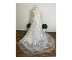 Long Sleeve Lace Champagne Wedding Dress Sizes 00-36+ Including Plus Size | free-classifieds-usa.com - 3