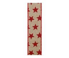 Star Pride Linen Wired Edge Ribbon for 4th of July | free-classifieds-usa.com - 2