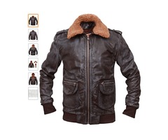 Men Dark Brown Leather Motorcycle or bomber Jacket with Removable Hood | free-classifieds-usa.com - 1