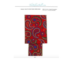 Paisley Velvet Jewel Tones Wired Edge Ribbon for Christmas in July | free-classifieds-usa.com - 2