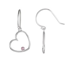 Sterling Silver .03CTW Diamond Heart Earrings - SKU: 85546-60000-P | free-classifieds-usa.com - 1