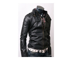Black Slim Fit Stylish Leather Jacket | free-classifieds-usa.com - 4