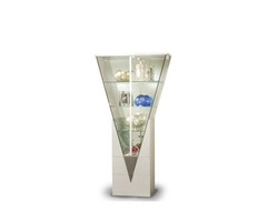 Assisi Triangle Shape Curio with Mirrored Interior in Silver		 | free-classifieds-usa.com - 1