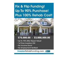 90% PURCHASE & 100% REHAB - INVESTOR FIX & FLIP FUNDING Up To $2,000,000.00 – No Income Docs | free-classifieds-usa.com - 1