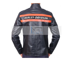 Harley Davidson Wrestler Goldberg Black Cowhide Leather Jacket | free-classifieds-usa.com - 2