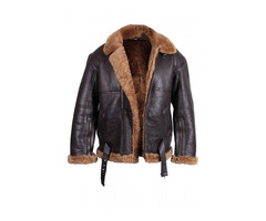Happy Christmas| Men's Aviator B3 Ginger Brown Fur Bomber Flying Leather Jacket | free-classifieds-usa.com - 3