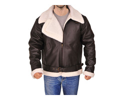 Happy Christmas| Bomber Fur Black Sheepskin Leather Jacket | free-classifieds-usa.com - 1