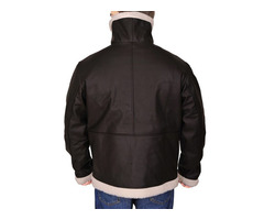 Happy Christmas| Bomber Fur Black Sheepskin Leather Jacket | free-classifieds-usa.com - 2