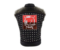 "Happy Christmas" Punk Gaming Leather Vest With Metal Studs | free-classifieds-usa.com - 2